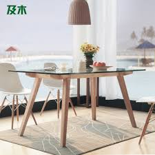 Sleek, angled stainless steel legs boast a polished chrome finish that. And Wood Furniture Modern Minimalist Nordic Rectangular Glass Dining Table Solid Wood Dining Table Cz007a Creative Wood Table Lamp Table Tennis Shoes Butterflytable Flower Aliexpress