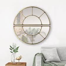 Miroir Demi Rond Fenetre Demi Lune Doree Diam 92 Cm Leroy Merlin En 2020 Miroir Demi Lune Miroir Vintage