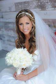 Curly Hair With A Headband Wedding Hairstyles With Veil Wedding Hairstyles Bride Hairstyles