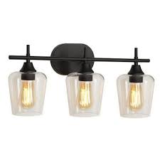 7 5 In 3 Light Bronze Vanity Light With Clear Glass Shade In 2020 Vanity Lighting Glass Shades Glass Vanity