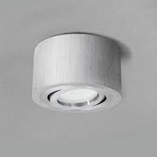 flacher decken aufbauspot alu geburstet schwenkbar rund mit led modul 5w warmweiss 230v aufbauspots beleuchtung wohnzimmer decke aussenbeleuchtung led