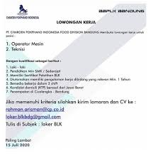 Lowongan kerja tahun 2021 lowongan kerja sma smk d3 s1 loker terbaru semua jurusan lowongan bank lowongan bumn lowongan cpns lowongan pekerjaan tahun 2021. Lowongan Kerja Pt Charoen Pokphand Indonesia Tbk Tingkat Smk Sederajat Rekrutmen Lowongan Kerja Bulan Juni 2021
