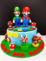 Just thinking about it makes me want to buy the old nintendo where you have to blow in the games if they froze. Super Mario And Luigi Cake Food Drinks Homemade Bakes On Carousell