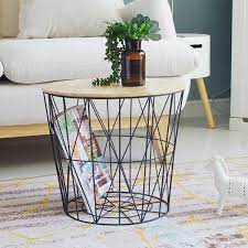 Wooden coffee table with a nice white color. Coffee Table Side Table Wire Storage Basket Table Storage Basket Shopee Malaysia
