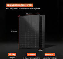 Hanersun Hitouch 5N – 440W Full Black Bifacial Solar Panel ($0.38/W)