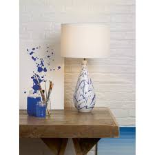 Shop for light blue ceramic table lamp at bed bath & beyond. Dar Lighting 2020 21 Olk4223 Olka Single Light Ceramic Table Lamp Base In Blue And White Finish Castlegate Lights