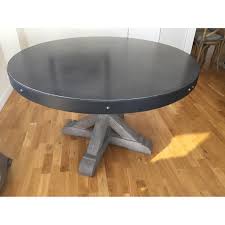 Restoration Hardware Belgian Trestle Round Table Aptdeco