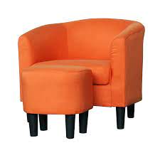 What is an accent chair? Barrel Style Accent Chair With Ottoman Orange Walmart Com Walmart Com