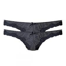 93 résultats pour lot string femme. Lot De 2 Strings Rayes En Microfibre Et Dentelle Femme H I S Noir 3 Suisses
