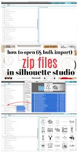 How To Open Zip Files In Silhouette Studio And Bulk Import Silhouette Cameo Tutorials Silhouette School Silhouette School Blog
