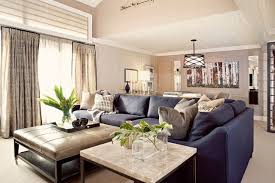 Nice Living Room Feat Blue Sofas With Planters And Taupe Coffe Table That Bold Curtain Blue Couch Living Room Blue Sofas Living Room Leather Sofa Living Room