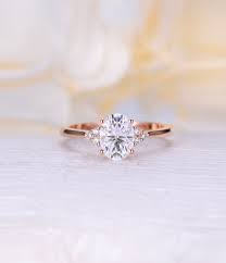 Vintage Moissanite Engagement Ring Rose Gold Engagement Ring Etsy Rose Gold Engagement Ring Vintage Moissanite Engagement Ring Rose Gold Gold Oval Engagement Ring