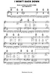 I Won T Back Down Sheet Music Tom Petty Sheet Music Sheet Music Pdf Tom Petty