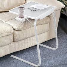 Tablemate Ii White With Cup Holder Sturdy Portable Table By Table Mate Usa 39 98 Adjusts Easily To 6 Heights And 3 Angle Tv Tray Table Tv Trays Tray Table
