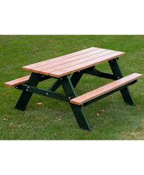 The picnic table with attached benches. 5ft Economizer Childrens Picnic Table Rectangular Recycled Plastic Park Warehouse