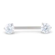 Tilum 14g ~916 Prong-Set Jewel Threadless Titanium Nipple Barbell — Pris  pr. 1 - Iron Palm Tatoveringer & Body Piercing