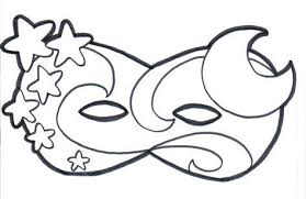 Maschere Di Carnevale Maschere Di Carnevale Per Bambini Stelle E Luna Disegni Da Colorare Carnevale Maschere Decorazioni Carnevale