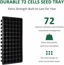 Pack it in firmly, so that as the seedlings grow, you may need to transplant them out of their cells and into their own plastic pots. 10 Pack Seed Starter Kit 72 Cell Seedling Trays Gardening Germination Tray Bonsai Plants Seedlings