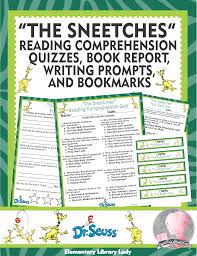 The Sneetches Dr Seuss Book Study Comprehension Quiz Bookmarks In 2020 Book Study Writing A Book Outline Writing A Book