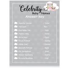7th president of the us. Xoxokristen Pink Baby Girl Shower Collection Owl Celebrity Baby Name Guessing Game Owl It S A Girl Baby Shower Party Games Amazon In