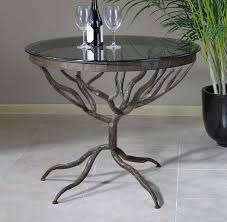 Hand Forged Twig Accent Table Western Cocktail And End Tables Bronze Metal Hand Forged Into Delicately Designed Twigs Accent Table Table Glass Dining Table
