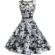 Black White Floral Round Neck Belt Midi Skater Dress 34 Liked On Polyvore Featuring Dresses Floral Print Skat With Images Vintage Dresses Dresses Fit And Flare Dress