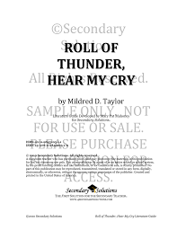 Roll Of Thunder Hear My Cry Secondary Solutions