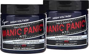 Add hair color streaks for shocking blue highlights on. Manic Panic After Midnight Hair Dye 2 Pack Buy Online In Andorra At Andorra Desertcart Com Productid 19440595