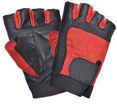 Red Comfort Stretch Leather Fingerless Motorcycle Gloves Stretch Leather Motorcycle Gloves Red Comfort