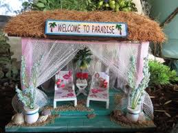 Miniature Garden Paradise Beach Cabana Hut Fairy Decor Etsy Fairy Decor Miniature Garden Beach Cabana