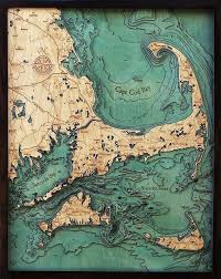 Cape Cod Islands 3 D Nautical Wood Chart 24 5 X 31