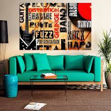 Rock Music Poster Large Wall Art Metal Canvas Print Guitar Etsy Large Wall Art Metal Wall Art Music Poster