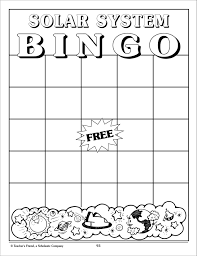 Solar System Bingo Solar System Space Preschool Planet Project