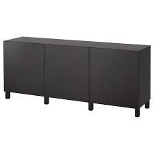Besta Storage Combination With Doors Lappviken Black Brown Ikea Ikea Living Room Designs Storage