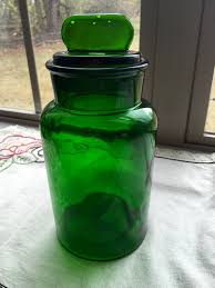 Style lidded footed large glass hand made. Sold For Sale By Emily Extra Large Vintage Emerald Green Glass Apothecary Jar Made In Italy 38 Food For A Year