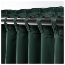 Sanela Room Darkening Curtains 1 Pair Dark Green 55x98 Ikea In 2020 Dark Green Rooms Velvet Curtains Living Room Room Darkening Curtains