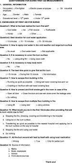To Evaluate First Aid Knowledge On Burns Management Amongst High Risk Groups Sciencedirect