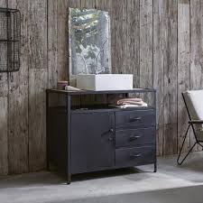 Industriel Metal And Mango Vanity Cabinet 95 Meuble Salle De Bain Mobilier Salle De Bain Meuble De Salle De Bain