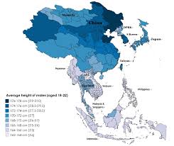 Average Heights Of Males In Eastern Asia Compared To