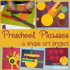 Preschool Picasso Shape Process Art For Preschoolers Preschool Art Projects Preschool Art Preschool Arts And Crafts