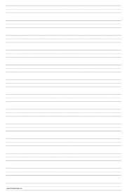 Primary dashed writing paper with 1 lines. Penmanship Paper