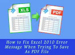 How To Fix Error Document Not Saved Excel 2010 When Trying To Save As Pdf File