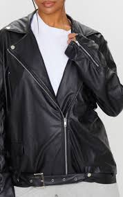 4.8 out of 5 stars 8,901. Black Faux Leather Oversized Biker Jacket Prettylittlething