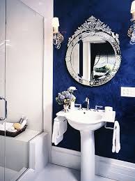 Idea To Use Paint Color And Texture Mirror Blue Bathroom Decor Blue Bathrooms Designs Interior House Colors