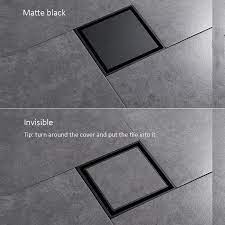 Our shower floor drain is made. Vidric Matte Black Square Invisible Bathroom Floor Drain Waste Grate 10x10cm Shower Drain Black Floor Drain Tile Insert Drain F Drains Aliexpress
