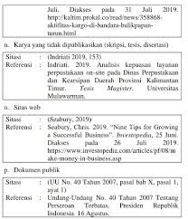 Berikut ini adalah cara penulisan daftar pustaka dari jurnal dengan menggunakan gaya mla atau mla style. 5 1 2 Penulisan Sitasi Dalam Teks Dan Daftar Pustaka