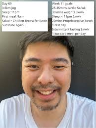 Day 69 3.5km jog Sleep: 11pm First meal: 9am Salad + Chicken Breast for  lunch Sunshine again. Tagging fellow wellness/ fitness enthusiasts: Andrew  Lundquist Zubin Daruwalla Catherine Lim C L…