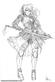 This pin was discovered by coloring pages for adults. Female Warrior Fate Lineart Coloring Pages Warrior Woman Fighting Drawing
