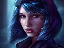 Fantasy Girl Face Blue Hair Illustration Desktop Wallpaper Jpg 3474 2633 Cyberpunk Art Cyberpunk Girl Female Characters