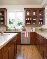 Love The Wood Tone And How The Appliances Are Arranged Contemporary Kitchen Contemporary Kitchen Cabinets Cherry Cabinets Kitchen